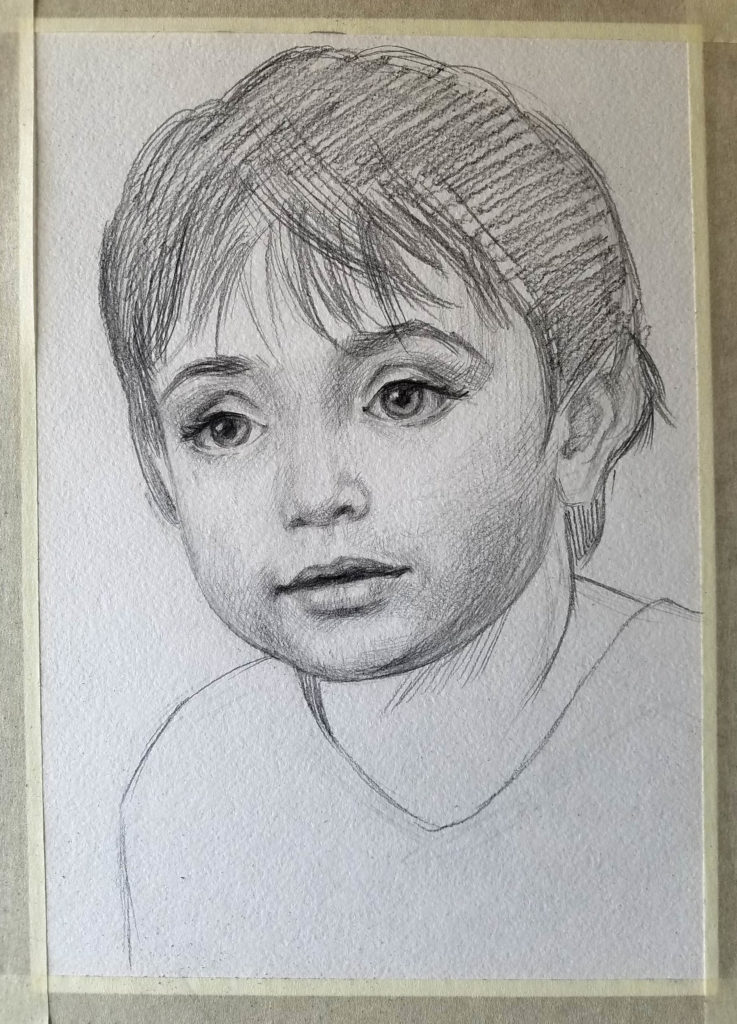 Portrait d'un enfant. Etape 4